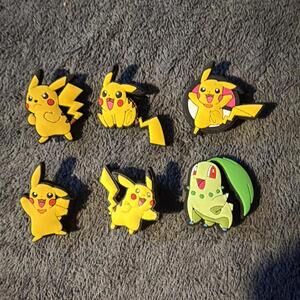 Pokémon Pikachu Chikorita Jibbitz Lot Of 6 Shoe Charms